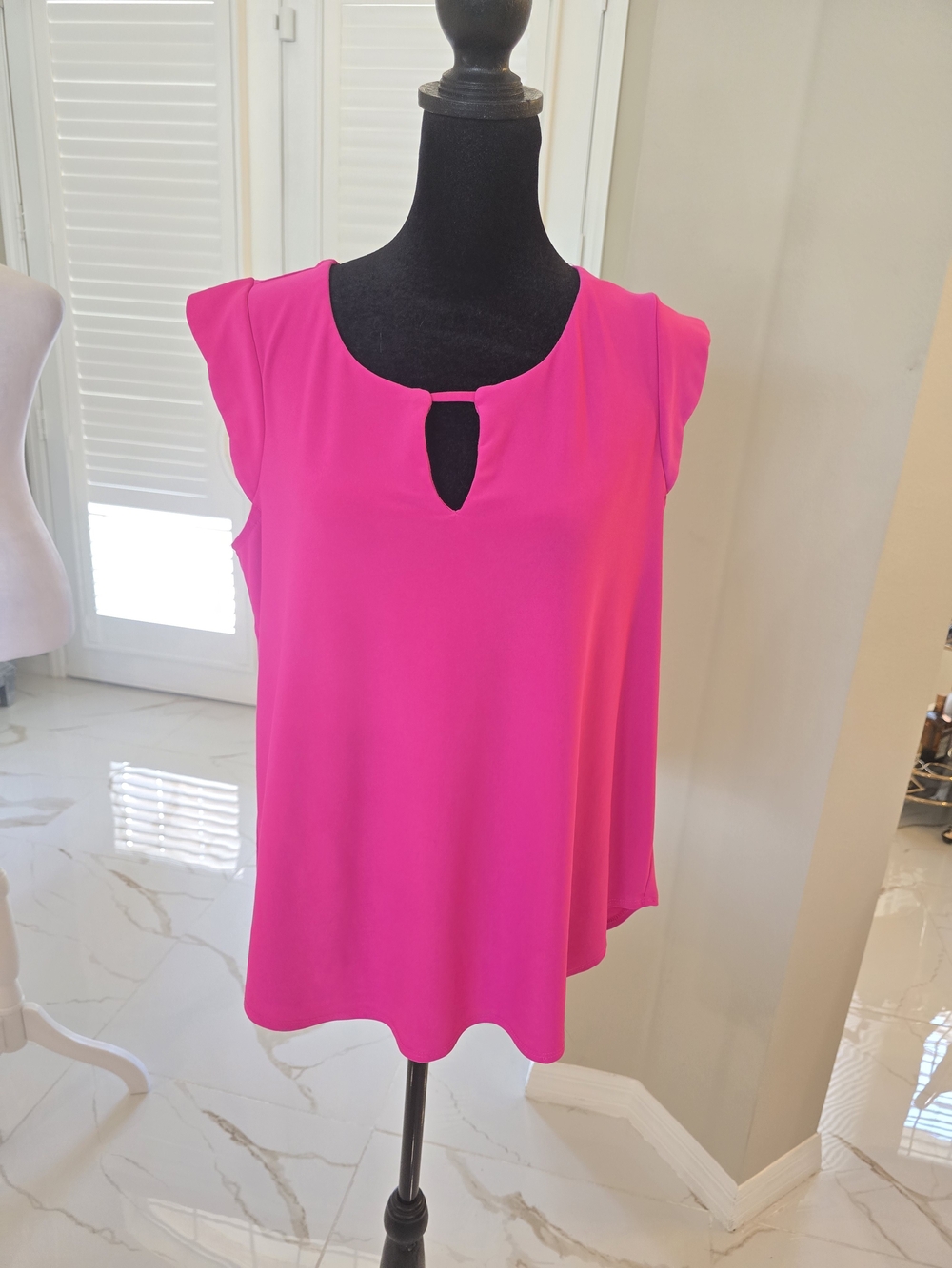 Joseph Ribkoff Vibrant Fuchsia Keyhole Sleeve Blouse
